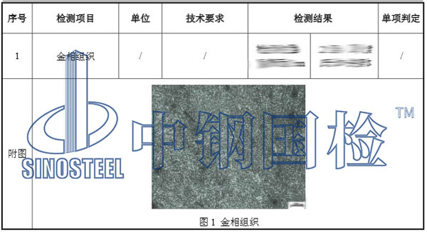 金相分析檢測結(jié)果