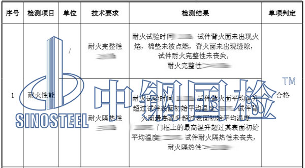 防火隔斷檢測項目結果