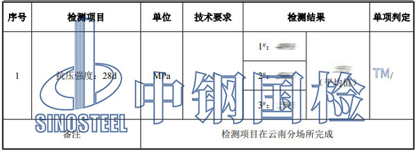 混凝土強(qiáng)度檢測項(xiàng)目結(jié)果