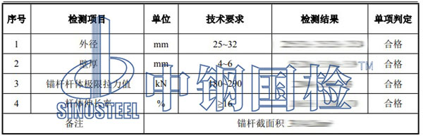 錨桿檢測項目結(jié)果