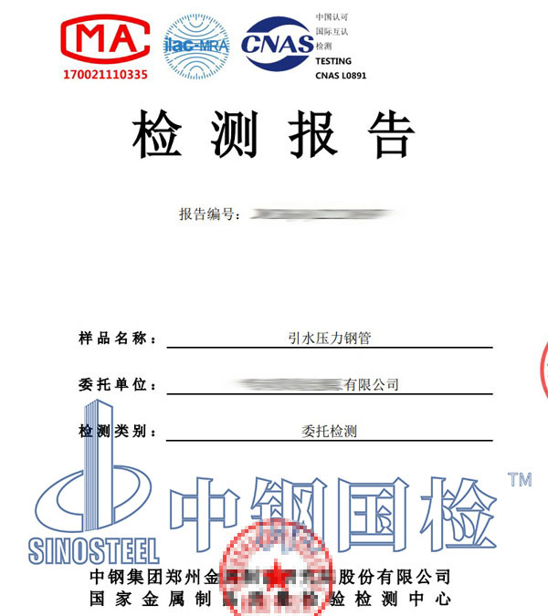壓力鋼管檢測(cè)報(bào)告