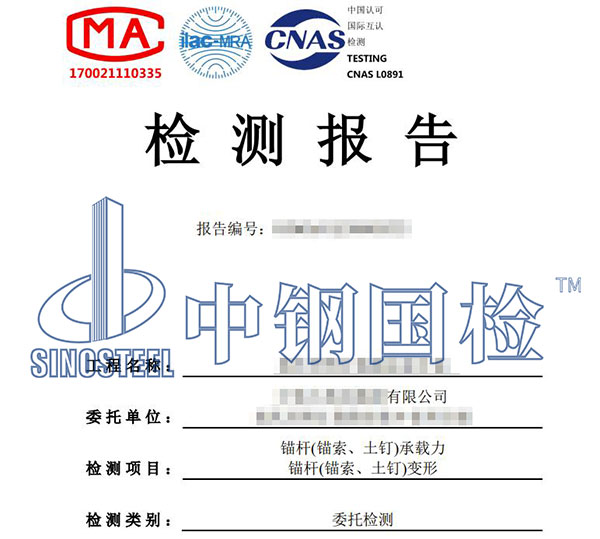 邊坡防護(hù)錨桿檢測報告